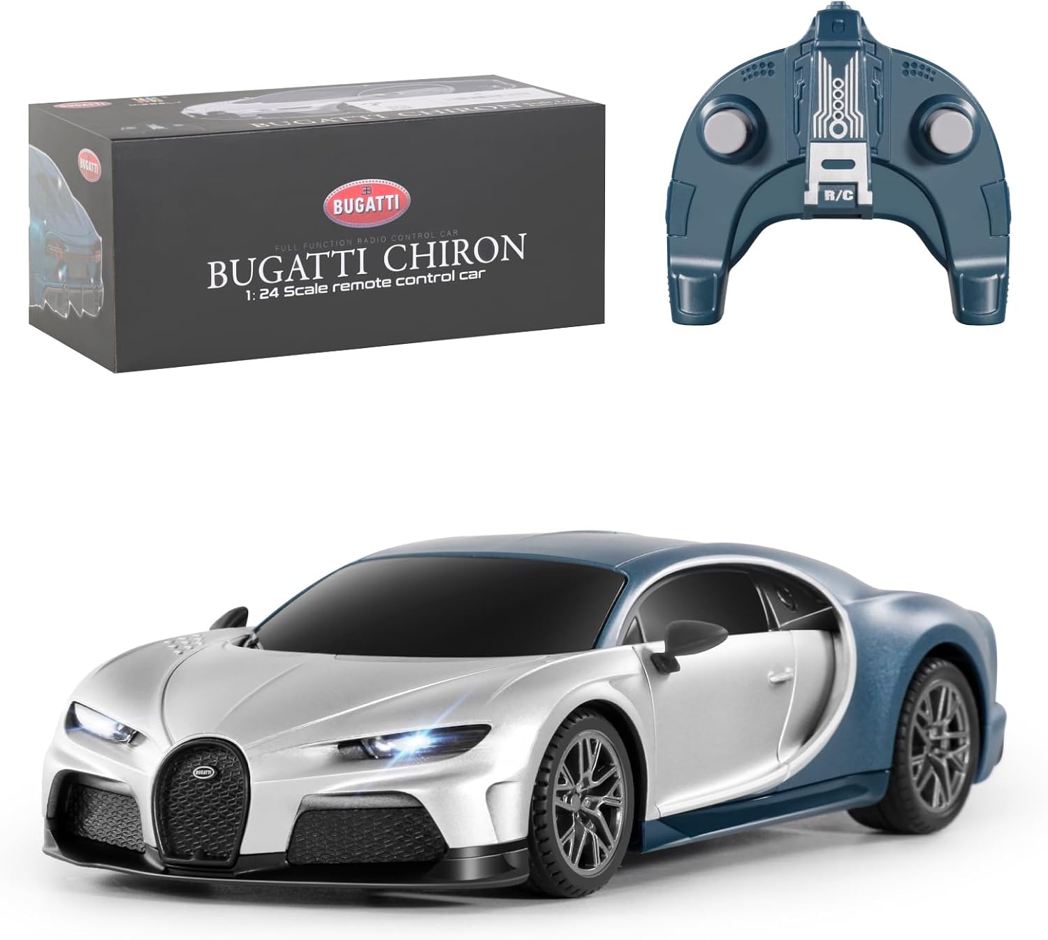 MIEBELY Licensed Bugatti Divo 1:24 Model RC Race Car for Kids Adults | Officially licensed;2.4GHz control; LED headlights;3.7V battery;sturdy ABS;indoor/outdoor play;gift for boys & collectors