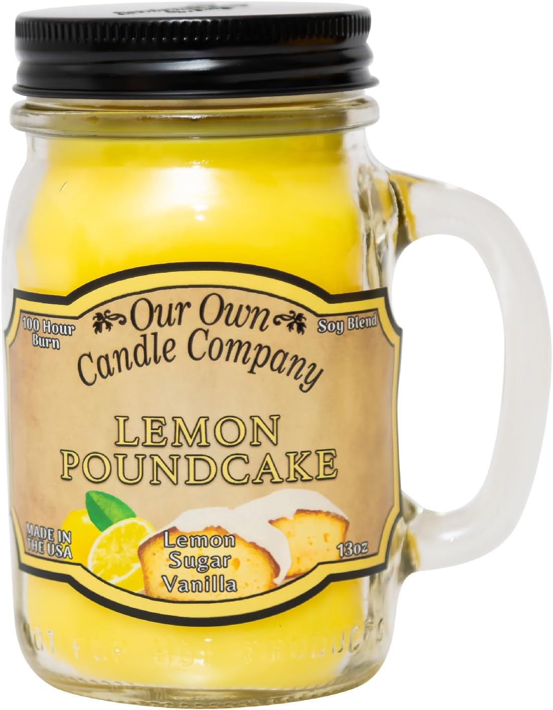 Balsam Pine Scented Mason Jar Candle, Our Own Candle Company, 13 oz | Clean, fresh Balsam-pine-tree scent; soy blend wax; lead-free wick with patented straightener; long lasting