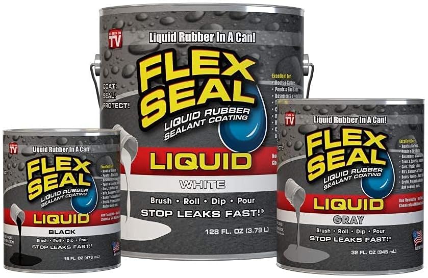 Flex Seal Liquid, Rubber Coating Sealant, Waterproof, Flexible, Breathable, and UV Resistant, Roof Repair, Basements, RV, Campers, Trailers, Marine