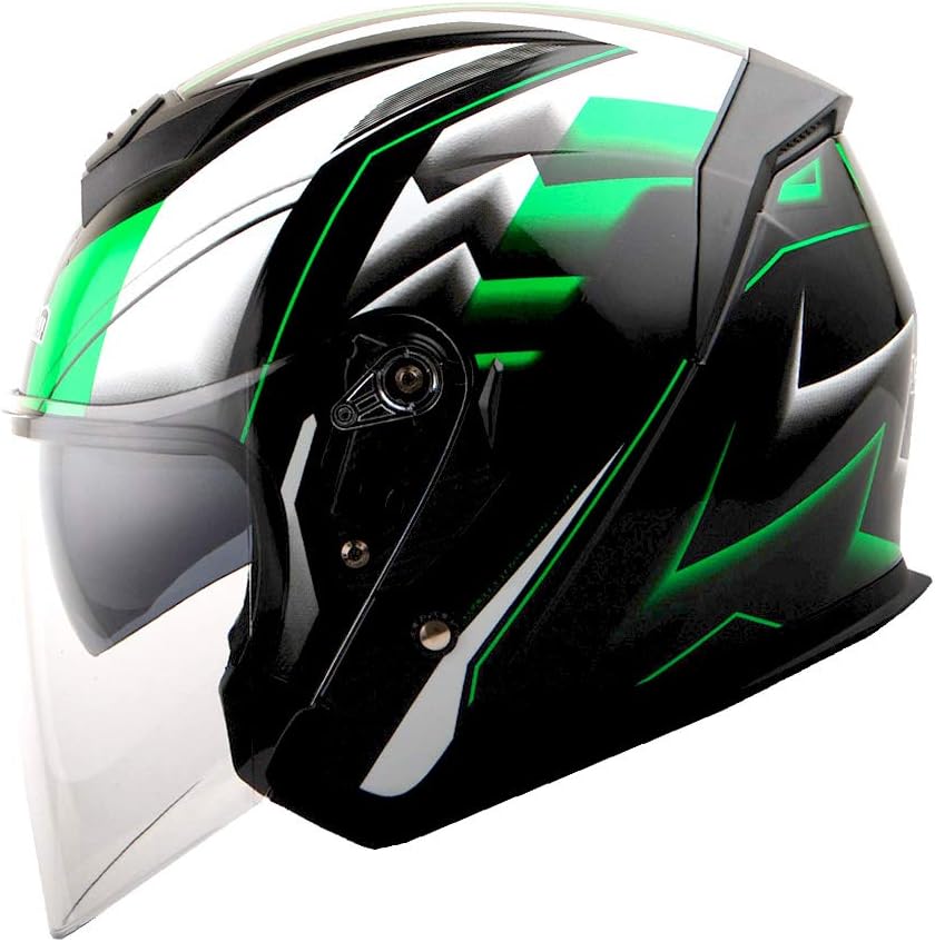 1Storm Motorcycle Open Face Helmet Scooter Classical Knight Bike Dual Lens/Sun Visor: HJK526