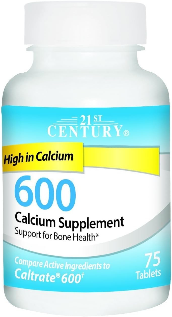 21st Century 600 mg Calcium Supplement, 75 Count (2 Pack)