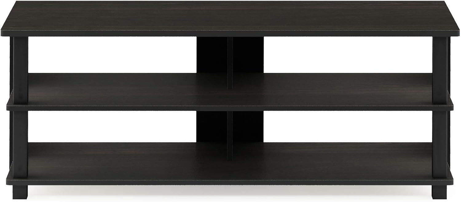 Furinno Beginning TV Stand, 2-Tier Rectangular Entertainment Center with Shelf, TV Console for TV up to 36 Inch, Open Back, for Living Room, Bedroom, French Oak