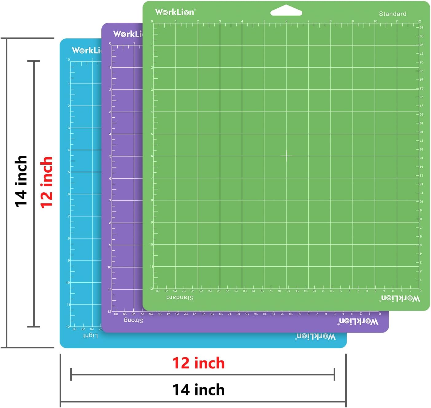 WORKLION Cutting Mat 12x12 Compatible with Maker/Maker 3/Maker 4/Air 2/Explore 3/4, Variety Sticky（Standard, Light