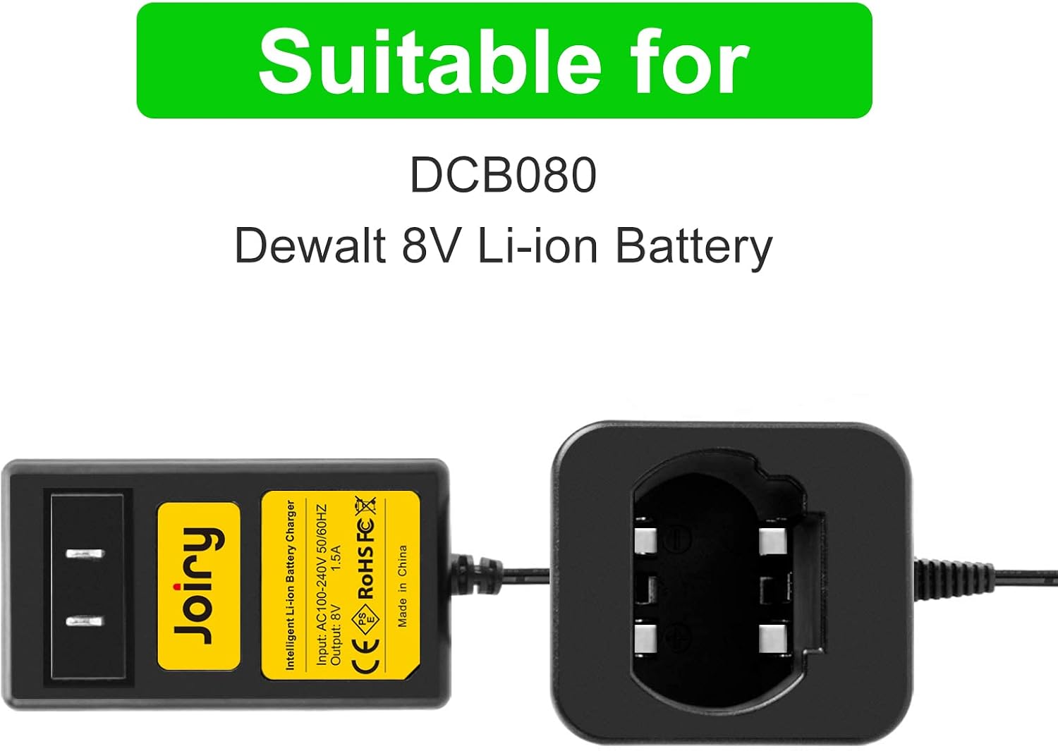 Joiry 8V 2000mAh Li-ion Replacement Battery with Higher Safety & Longer Runtime - Compatible with Dewalt DCB080, DW4390, DCF680N1, DCF680N2 DCF680G2 Cordless Power Tools (1-Pack)
