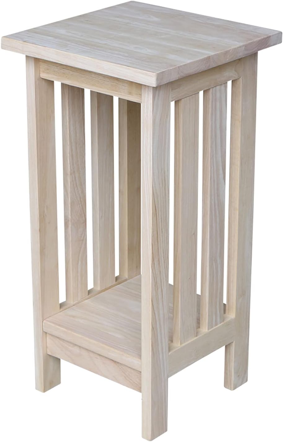 IC International Concepts Solid Wood Mission Plant Stand, Unfinished