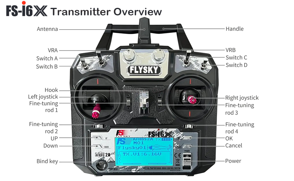 Flysky FS-i6X RC Transmitter with FS-iA6B Receiver