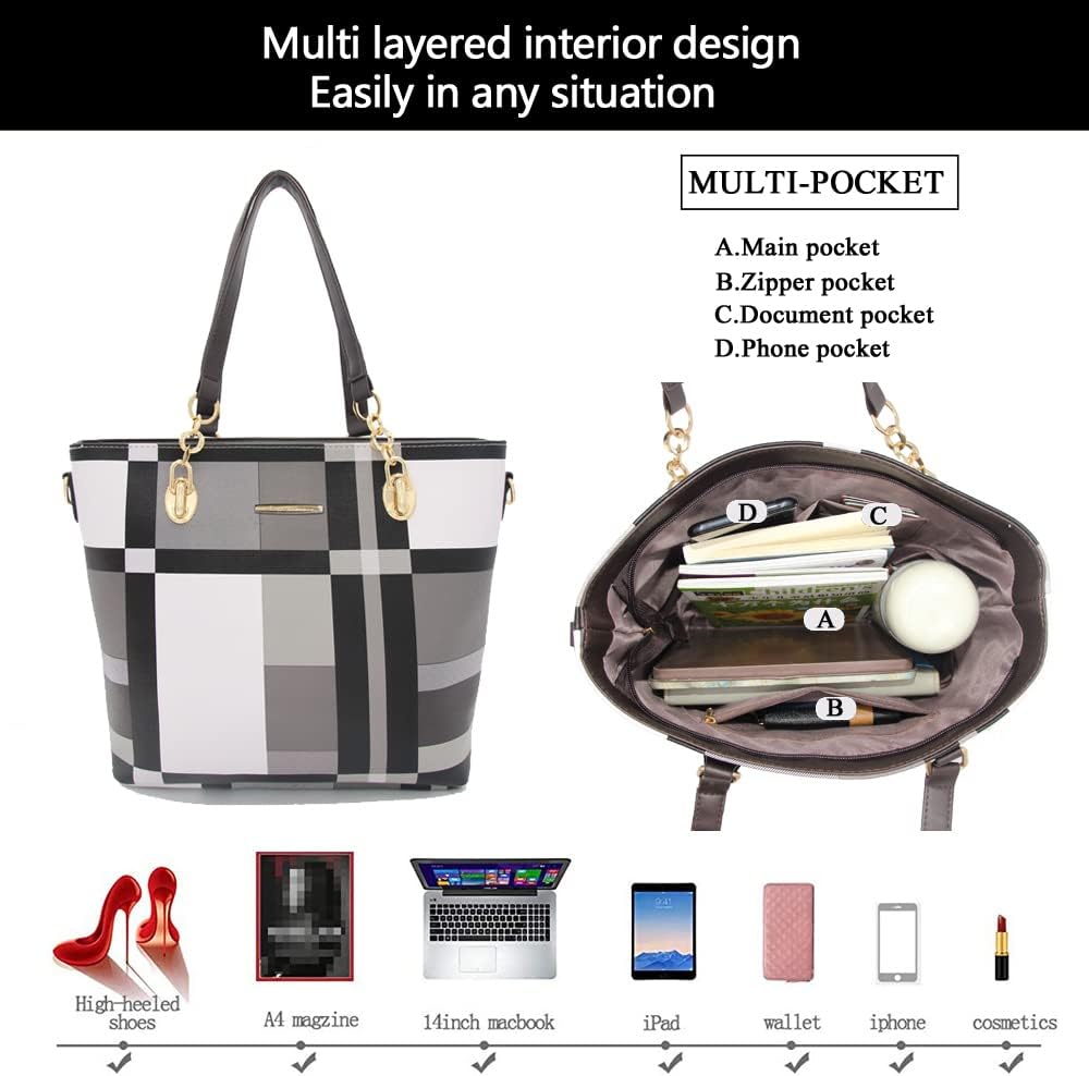 2E-youth Designer Purses and Handbags for Women Satchel Shoulder Bag Tote Top Handle Bag