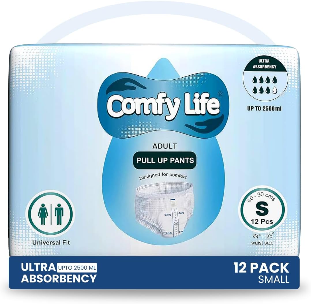 Comfy Life Premium Adult Diaper Incontinence Pull Up Pants – High Absorbency Adult Diapers for Women & Men - Adult Pull Up Nappy Pants for Comfort & Protection - Large Pack of 12 Pants