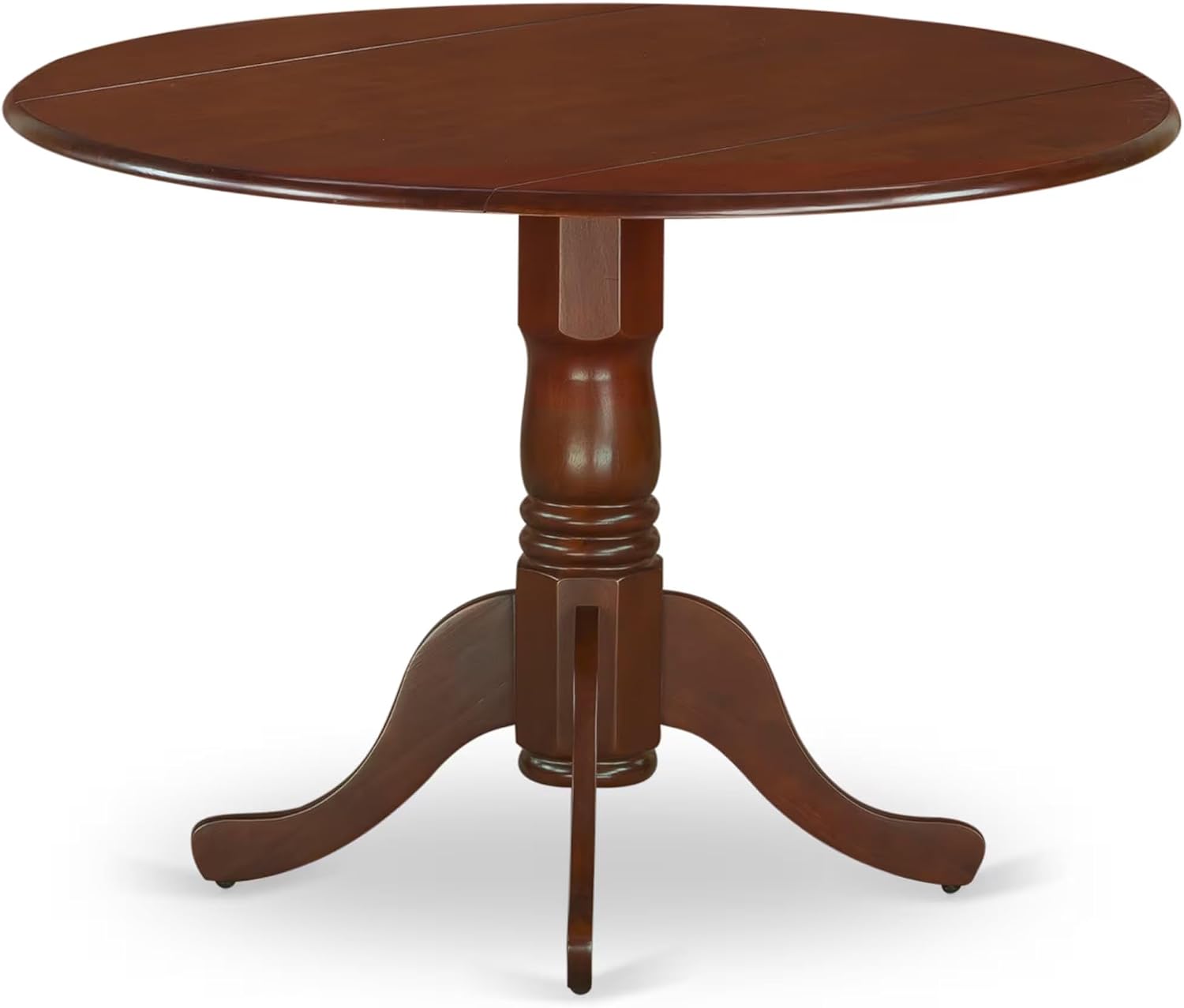 East West Furniture DLBO3-WHI-W 3 Piece Dining Room Table Set Contains a Round Kitchen Table with Dropleaf and 2 Dining Chairs, 42x42 Inch, Linen White