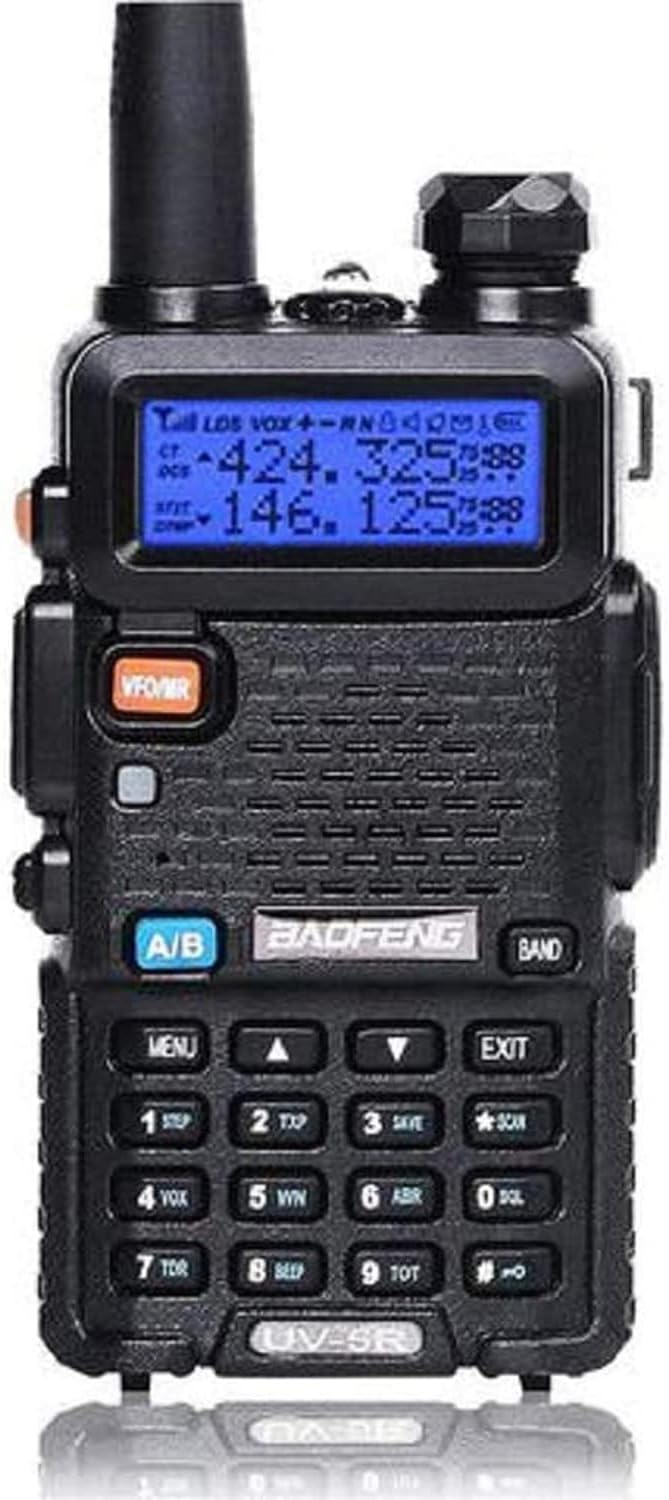 Baofeng UV-5R Ham Radio Handheld, Dual Band Two Way Radio (Black) | 144-148MHz 420-450Mhz Walkie Talkie, 1800mAh Li-ion Battery