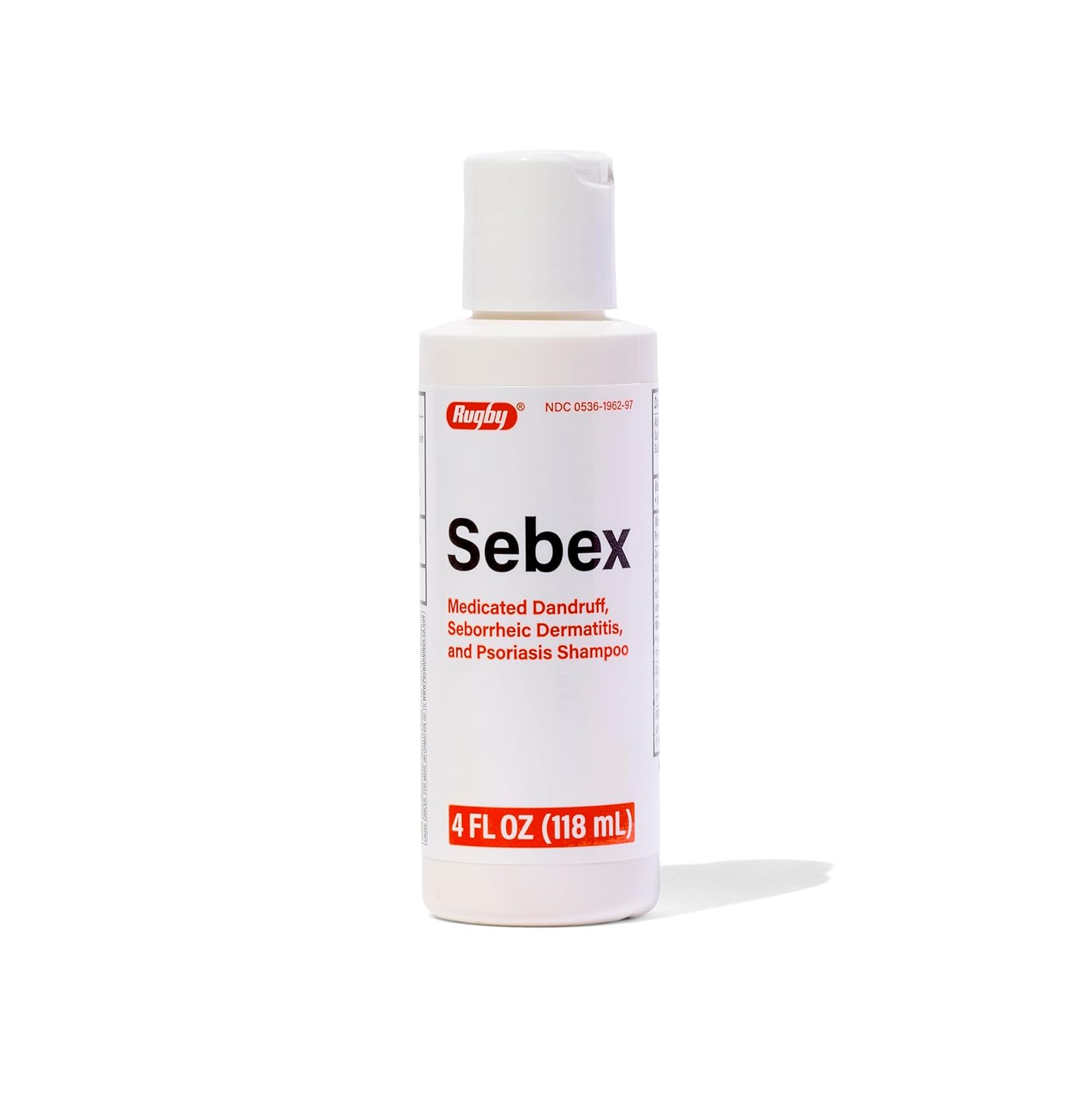 Rugby Sebex Medicated Dandruff Shampoo for Women and Men - 2% Sulfur and 2% Salicylic Acid Anti-Dandruff Shampoo - Helps With Symptoms of Seborrheic Dermatitis and Psoriasis - 4 Oz. (1 Pack)