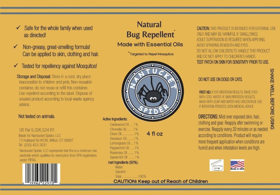 Original Bug Repellent for People - 8 oz | Repels Mosquitos, Biting Flies, & No-See-Ums | Deet-Free Essential Oil Insect Repellent