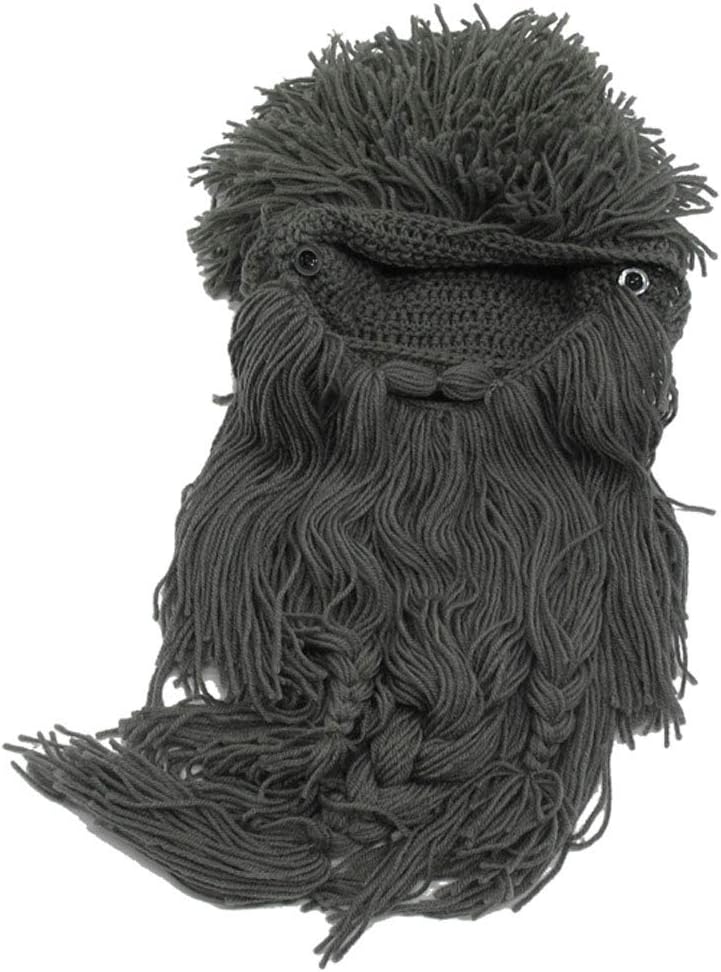 Creative Barbarian Knit Beard Hat Funny Knit Cap Wig Beanie Hats