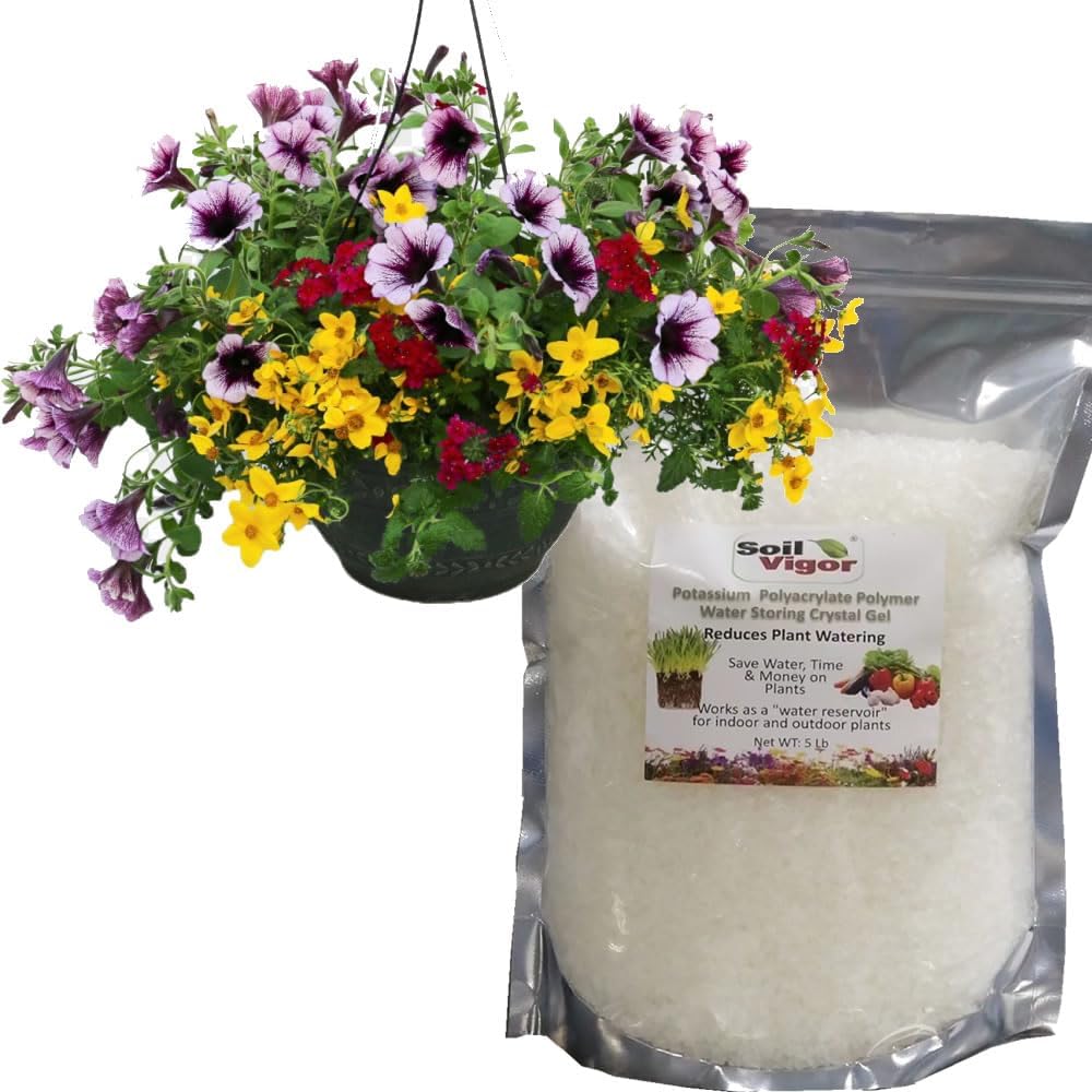 Organic Fertilizer Humic Acid with Potassium Based Super Absorbent Polymer for Lawn and Garden, Soil Vigor ™ 5 Pounds Bag (1)
