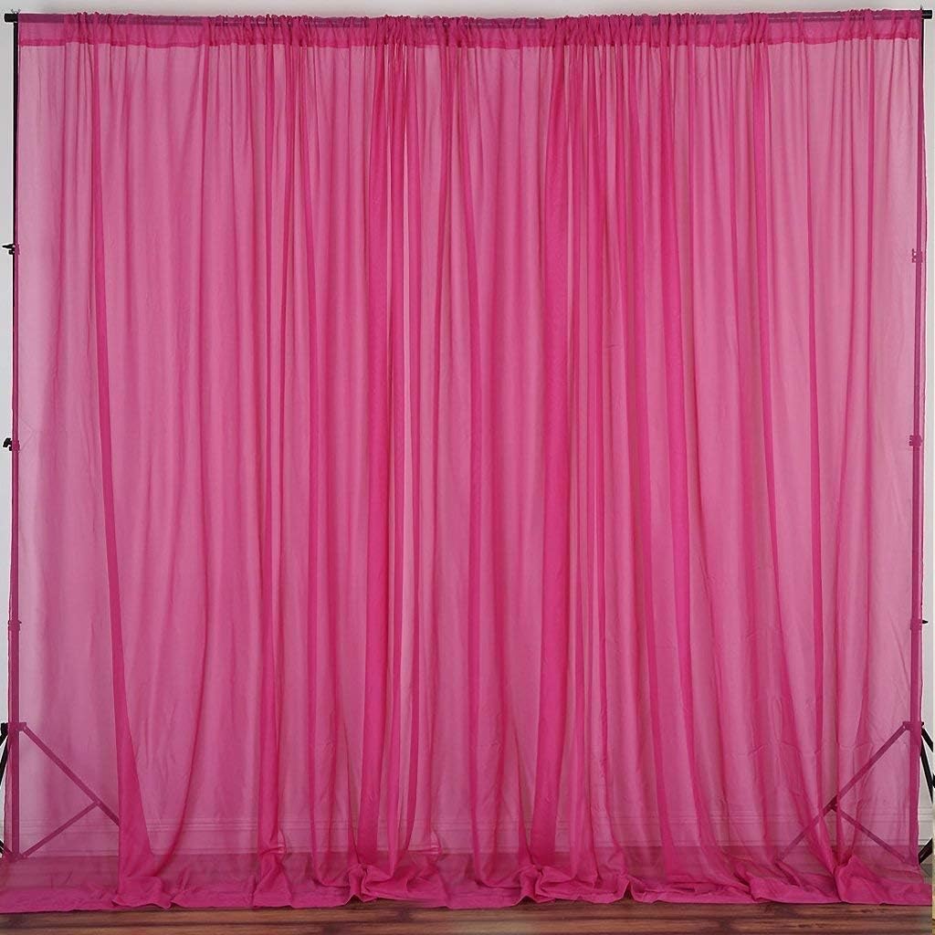 AK TRADING CO. 120" Wide (10Ft Wide) Sheer Voile Drape Panels for Backdrop, Wedding Events, Ceiling Drapes, Event Masking, & Decor - Select from 6ft to 50ft Length. (10 feet x 20 feet, Red)