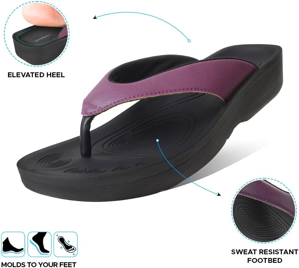 AEROTHOTIC Comfortable Arch Support Flip Flops for Women Orthotic Sandals