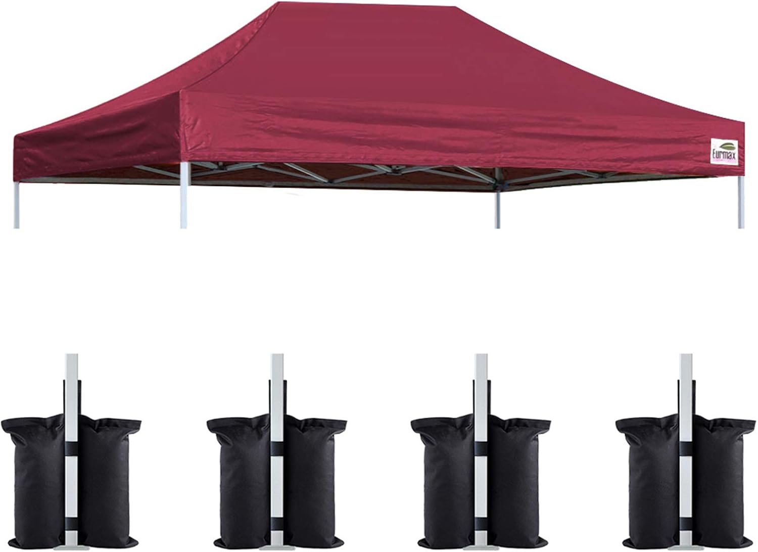 Eurmax USA 10x10 Pop Up Canopy Replacement Top,Universal Instant Canopy Cover ONLY,Heavy Duty UPF 50+ UV Protection,Water & Wind Resistant Tarp,30+ Colors Available,Bonus 4 Sand Bags (White)