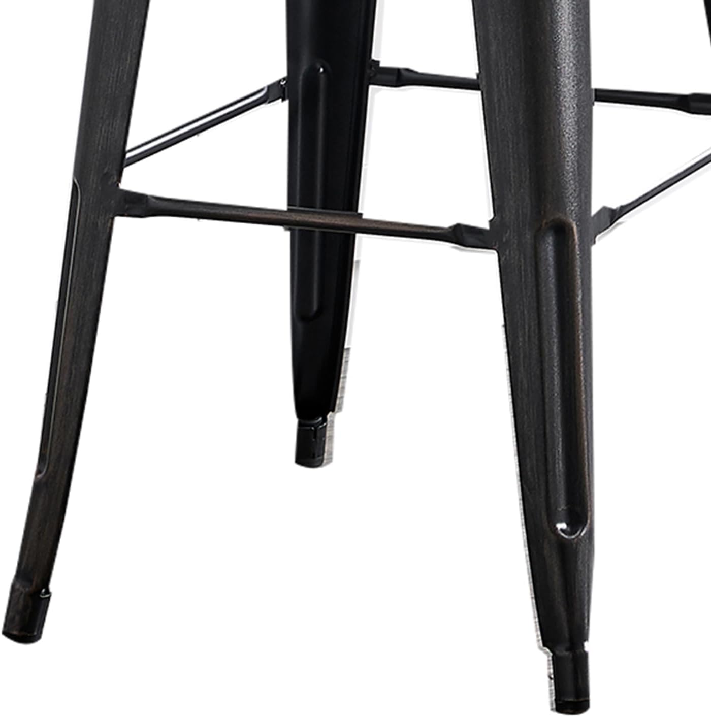 AC Pacific 30” Metal Barstool Set of 2 – Country Rustic Style with Low Back, Lightweight & Sturdy Build, Easy Assembly – Matte Black