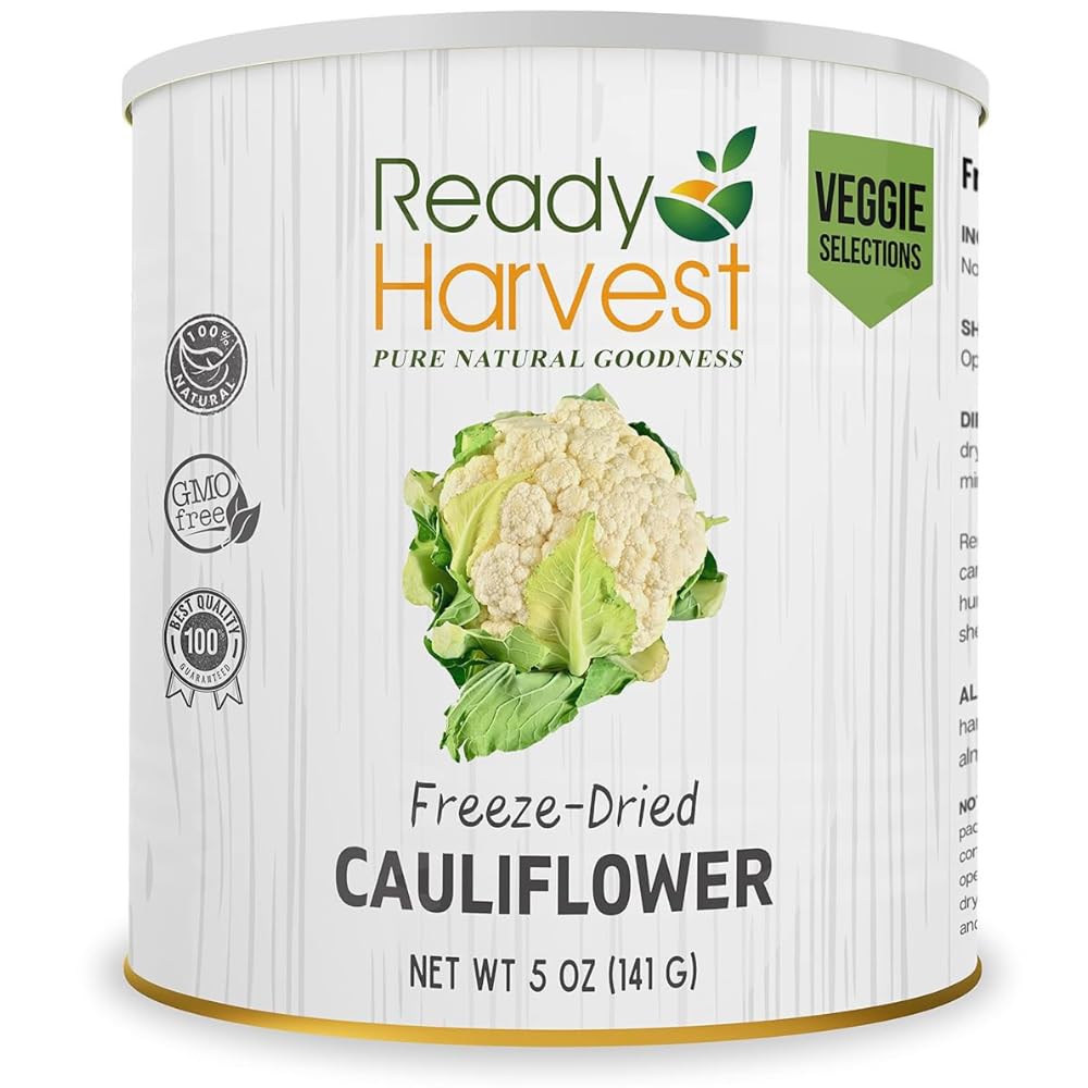 Ready Harvest Freeze Dried Food - Cauliflower | Emergency Food | Camping & Storage | #10 Can | 25-Year Shelf Life | Cans Filled to the Top