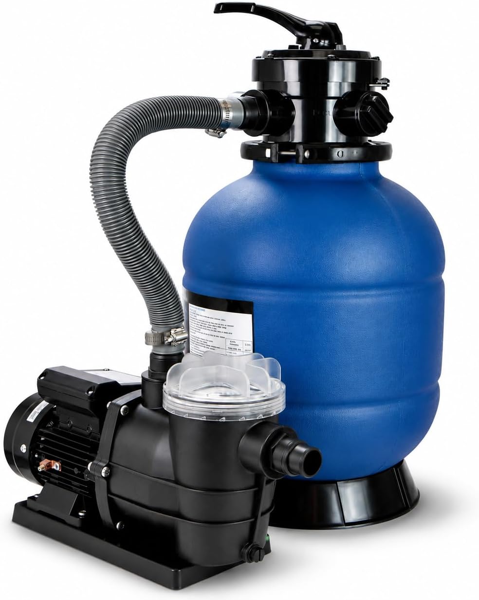 XtremepowerUS 13" Sand Filter Pump System for Above Ground Swimming Pool Self-Priming Pool Pump Multi-Port Valve, Strainer Basket 2, 400 GPH, Up to 10