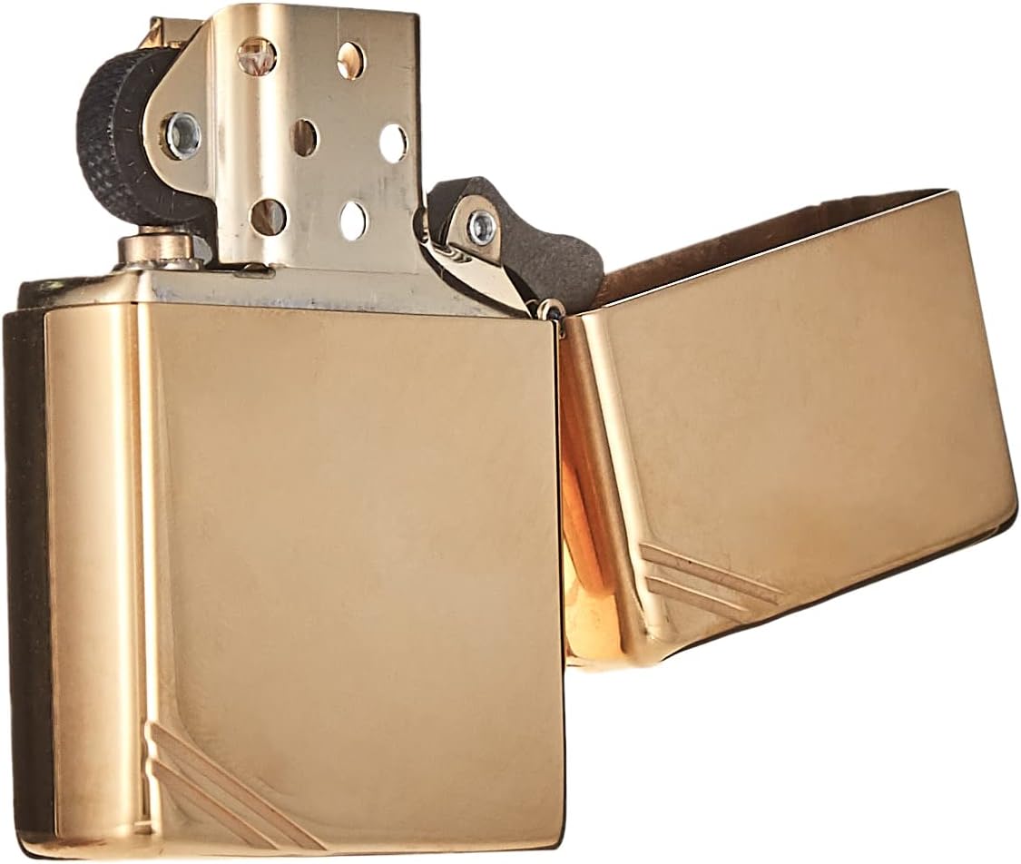Zippo Vintage High Polish Brass Pocket Lighter with Slashes Pocket Lighter | Ideal gift for Birthdays, Father's Day, Christmas, Valentine's Day