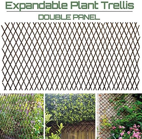 Sumery Nature Willow Trellis Expandable Plant Support Plant Climbing Lattices Trellis Willow Expandable Trellis Fence for Climbing Plants Support