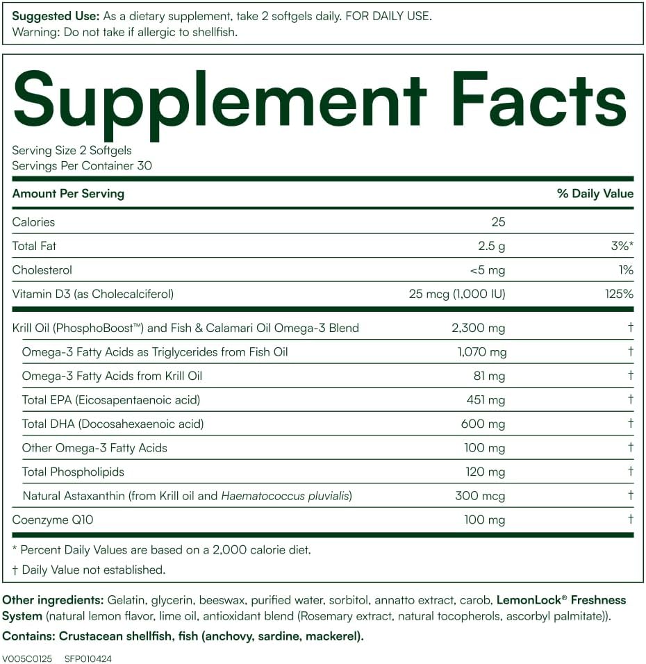 Krill Omega 10X more EPA & DHA with CoQ10 Super Formula from Purity Products. 60 SOFT GELS