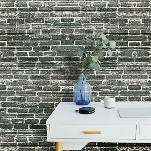 3D Self Adhesive Foam Wall Panels, 10 Tiles Cover 57 sq feet, Peel and Stick Brick Wallpaper for Living Room Bedroom Wall Decoration