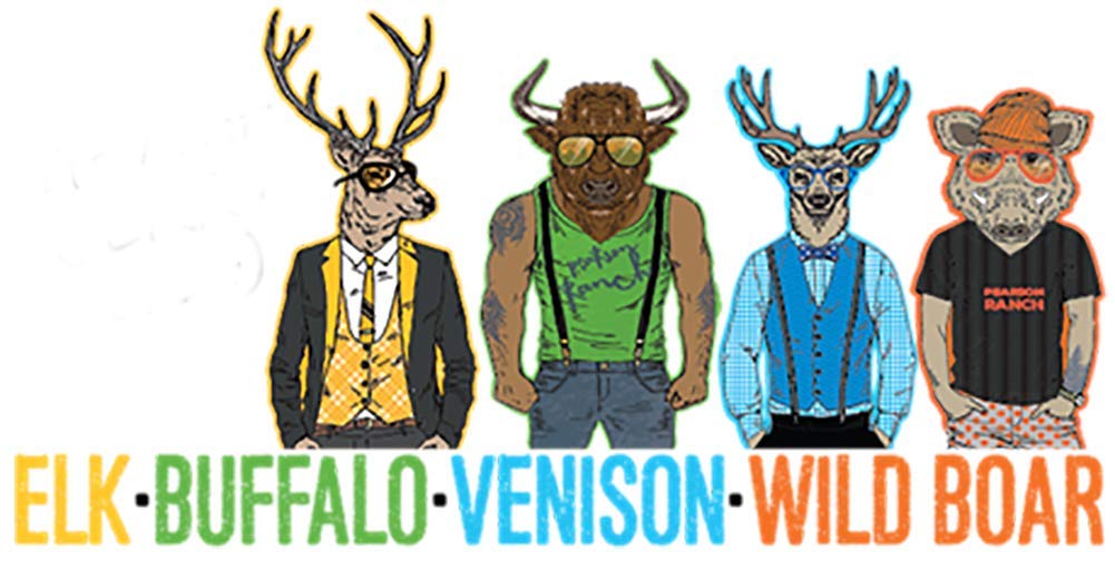 Pearson Ranch Wild Grass Fed Game Variety Pack of 4-2.1oz Bags - Venison, Elk, Buffalo, & Wild Boar - Gluten-Free, MSG-Free, Paleo and Keto Friendly