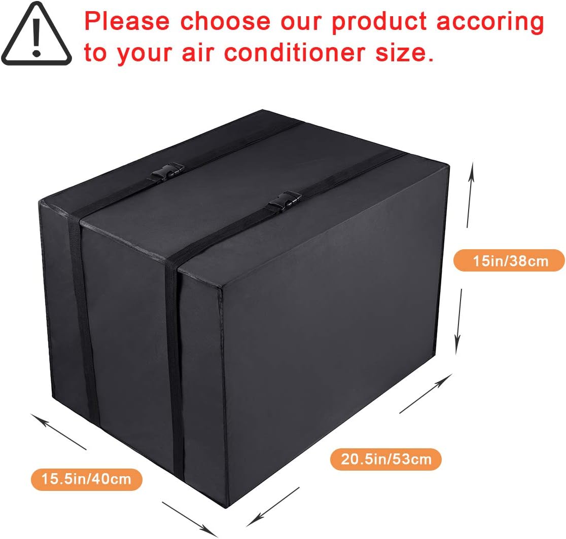 Luxiv Window AC Unit Cover Outdoor, Black Waterproof AC Cover 21X16X15 In