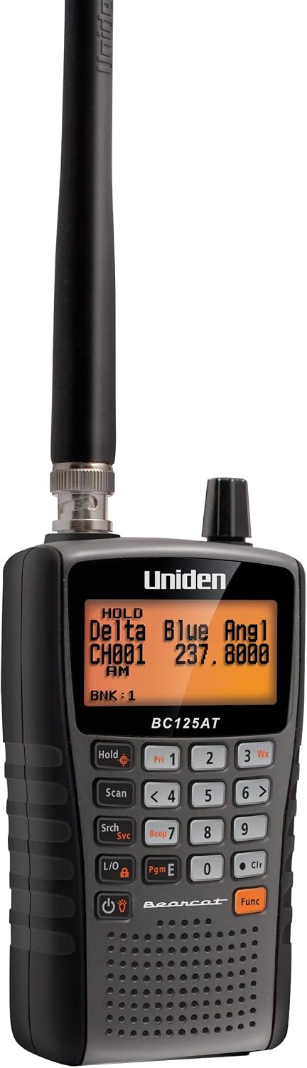 Uniden Bearcat BC125AT Handheld Scanner, 500-Alpha-Tagged Channels, Close Call Technology, PC Programable, Aviation, Marine, Railroad, NASCAR, Racing