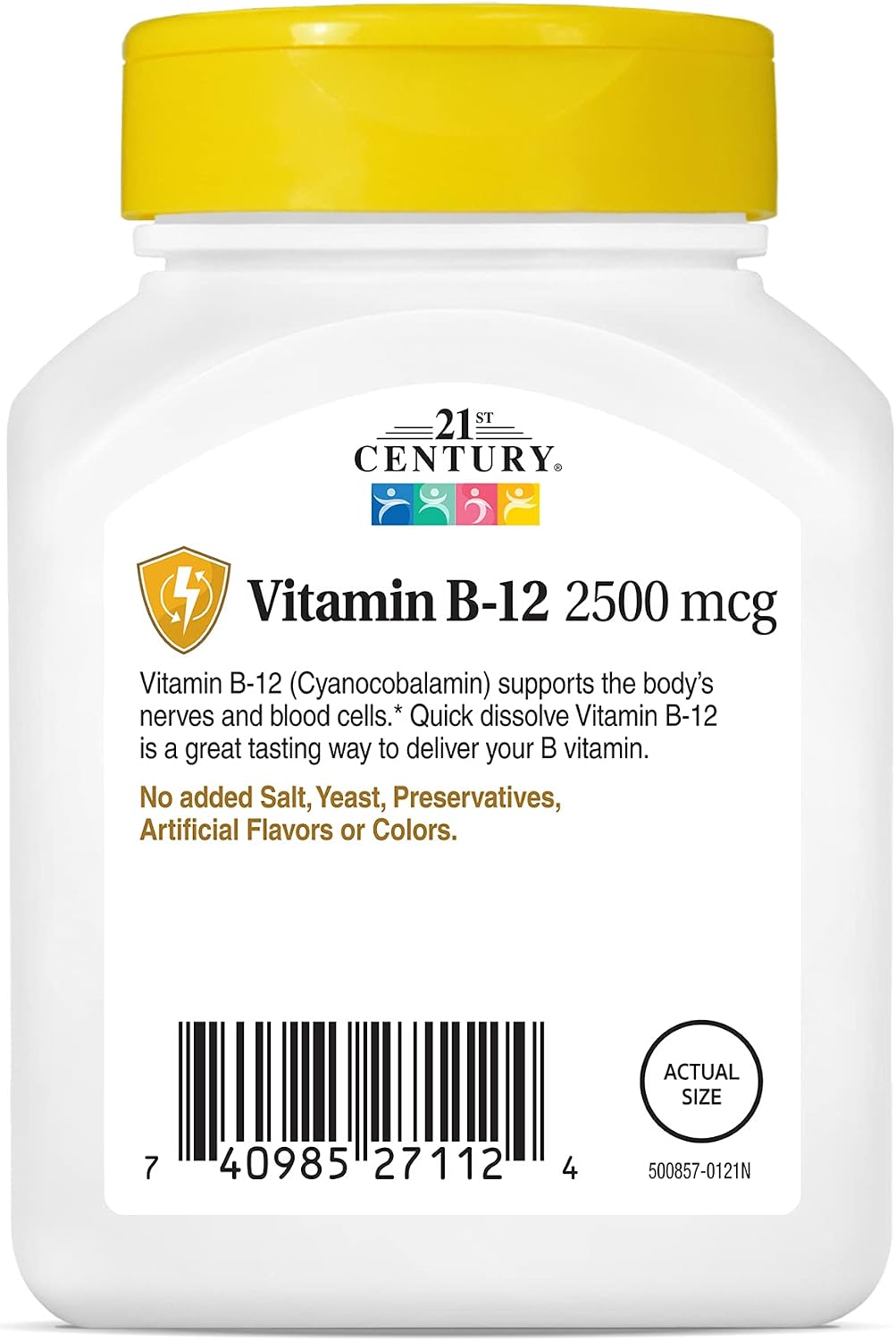 21st Century B-12 2500mcg Sublingual Tablets, High Potency, 110 Count | High-Potency Vitamin B12 2500 mcg, Natural Energy & Healthy Red Blood Cell Support, Vegan, Vegetarian, Third-Party Tested