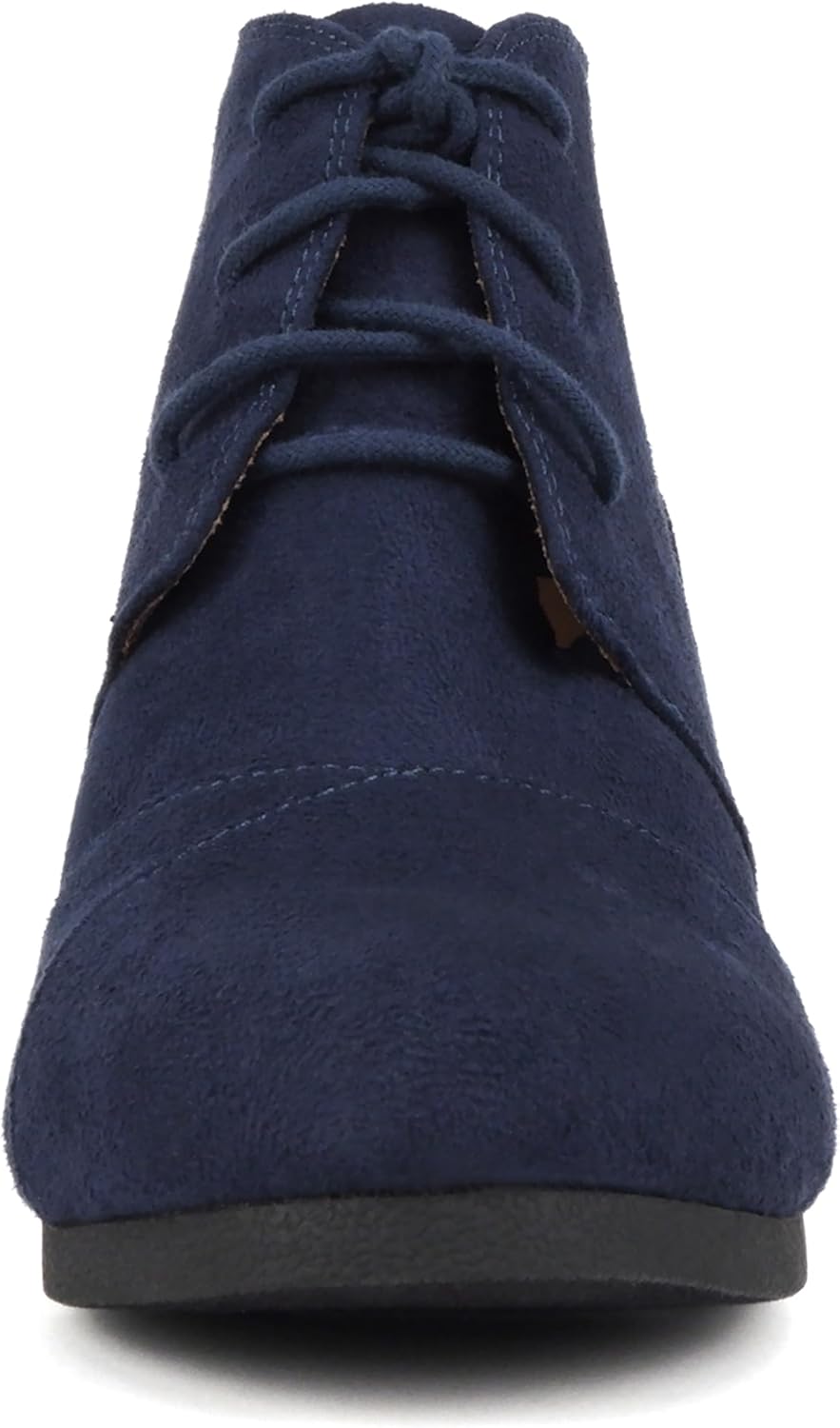Soda “REX” ~ Women Lace Up Rounded Toe Low Wedge Ankle Bootie