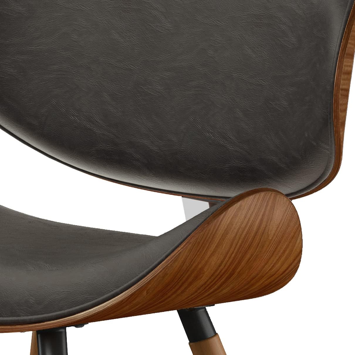 SIMPLIHOME Regina Rattan Mid-Century Modern Arm Dining Chairs in Black