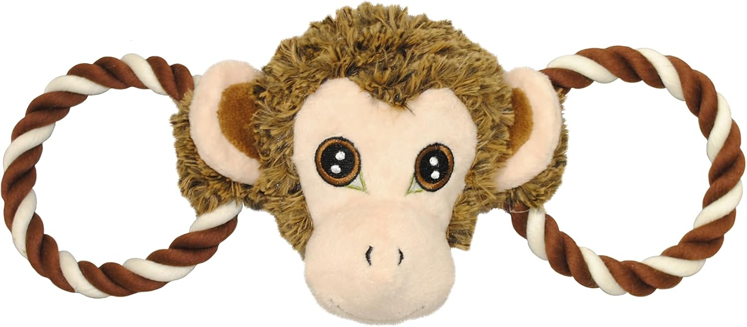 Jolly Pets Jolly Tug-a-Mal Monkey Tug/Squeak Toy, Medium