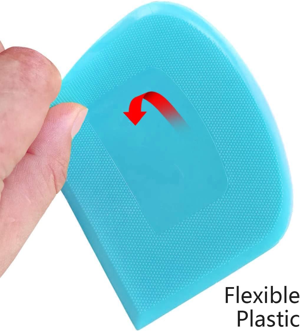 ALLTOP Bowl Spatula & Bench Scraper, Flexible Plastic Multipurpose Kitchen Pastry Cutter Tool