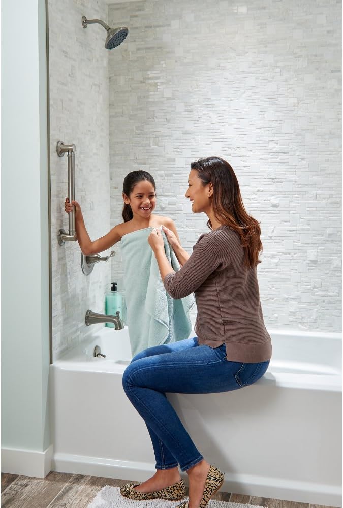 Delta Carlisle (1-Pack) 16' Shower Grab Bar Seniors ADA Compliant Satin Nickel 450 lb Capacity Bathroom Safety Handle for Shower