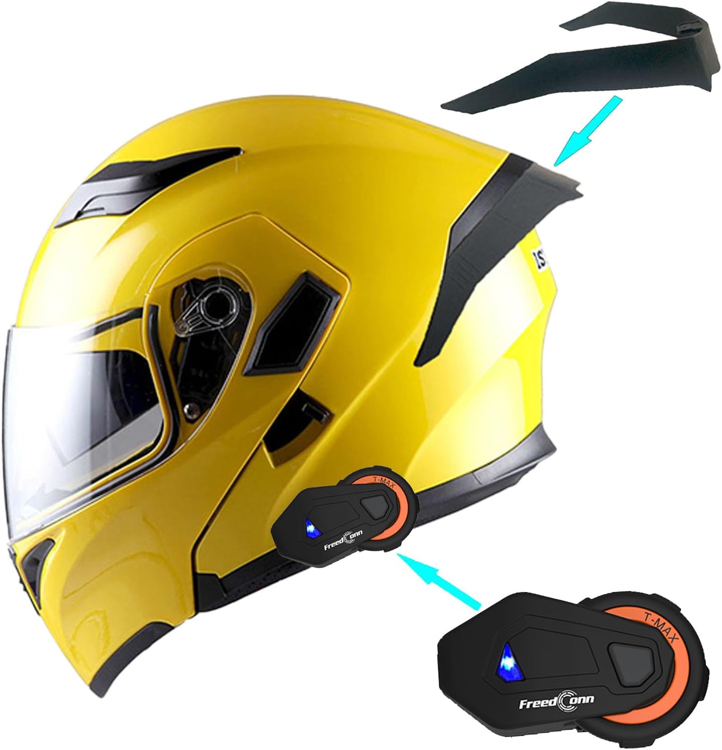 1Storm Motorcycle Modular Full Face Helmet Flip up Dual Visor Sun Shield: HB89
