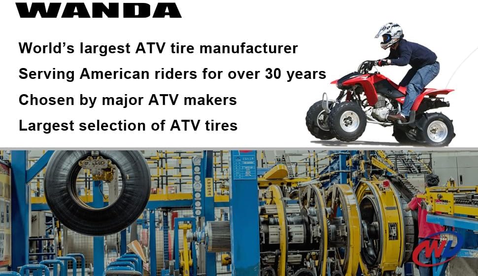 WANDA Set 4 ATV tires 22x9-10 & 22x11-10 compatible 91-95 Kawasaki Mule 500
