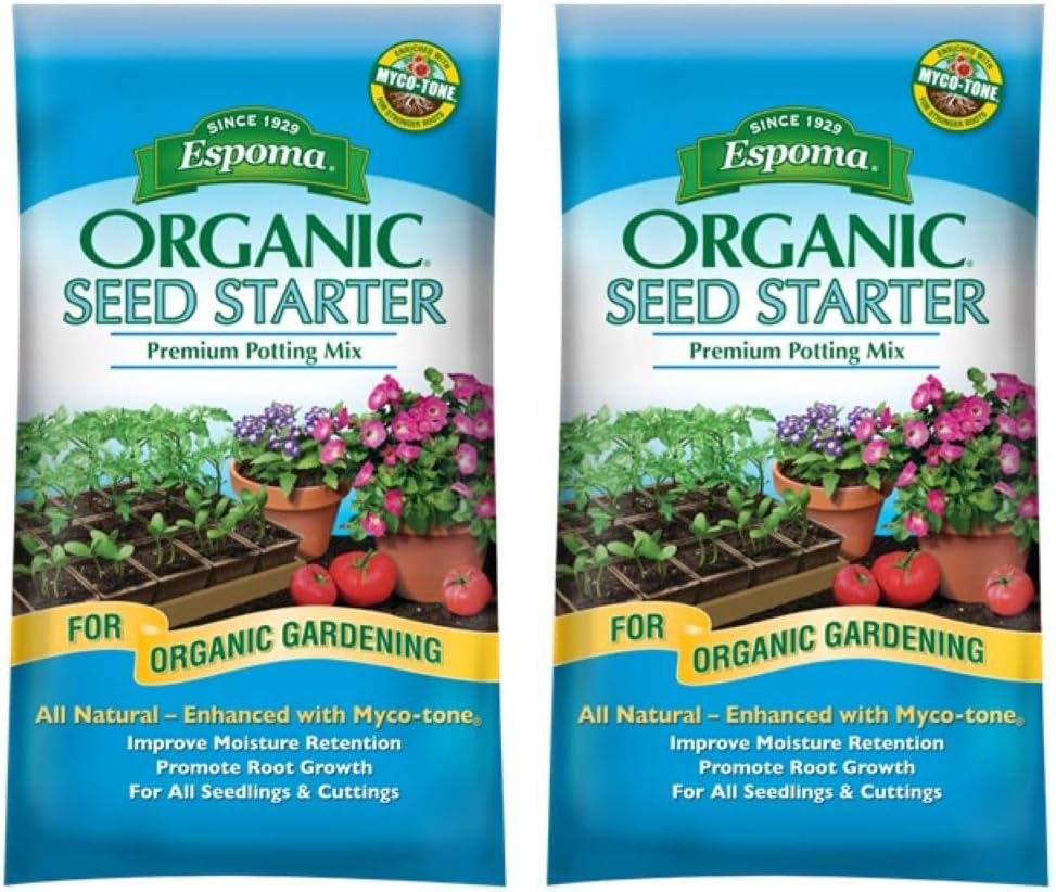 Espoma Organic Seed Starter Premium Potting Soil Mix - All Natural & Organic Seed Starting Mix with Mycorrhizae. for Organic Gardening, 16 qt, Bag - Pack of One