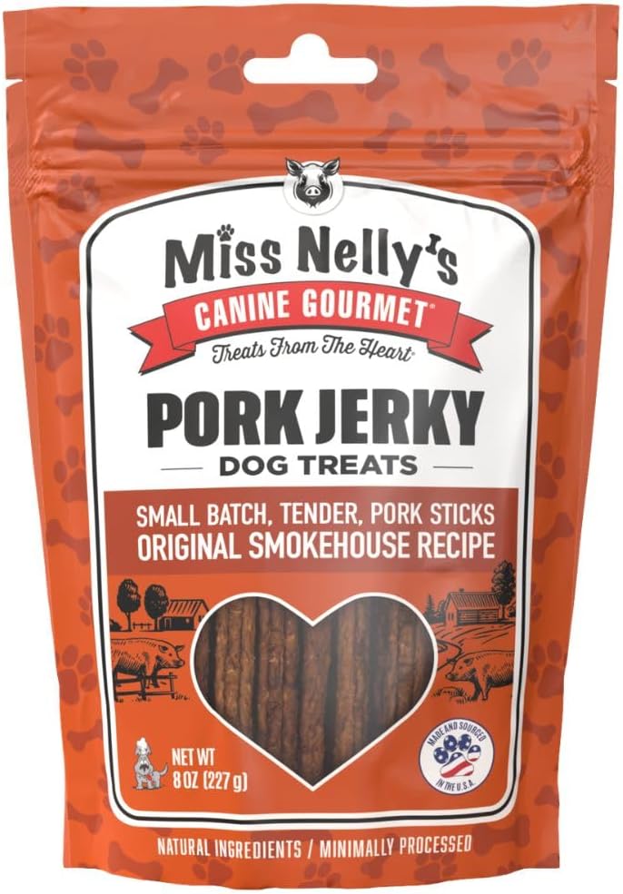 Miss Nelly's- All Natural Beef Jerky Dog Treats Made in USA Only, 16 oz Bag