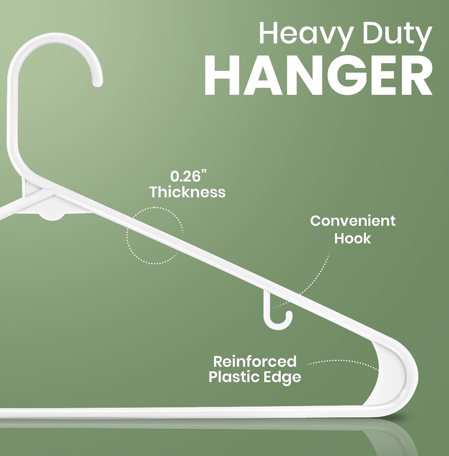 Utopia Home Plastic Hangers 50 Pack – Built-in Strap Hooks Black