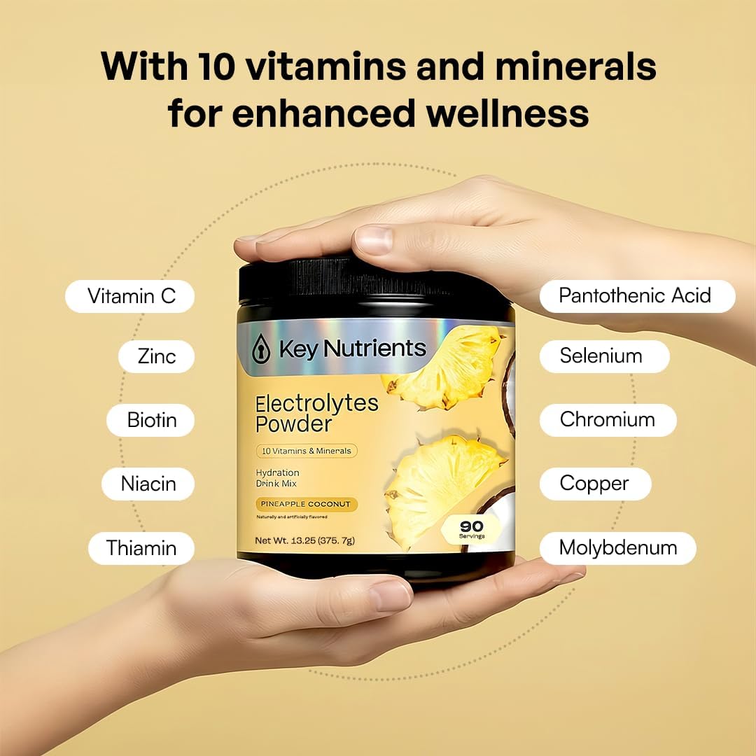 KEY NUTRIENTS Sugar Free Electrolyte Tablets, Hydration Pills, 200 Capsules