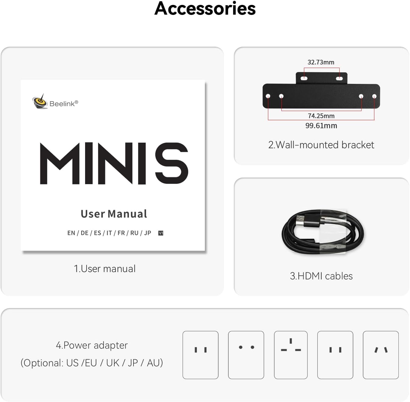 Beelink Mini PC, MINI S12 Intel Lake N95 4C/4T, 8GB DDR4 RAM 256GB SSD