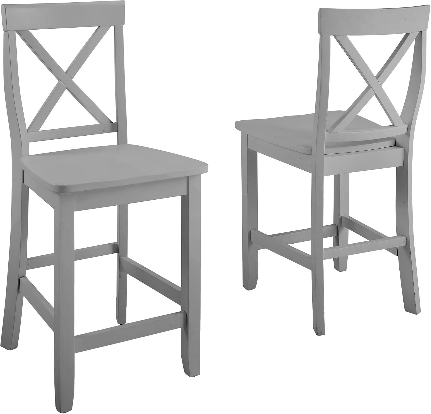 Crosley Furniture X-Back Wood Bar Stools Set of 2, Black, 30-inch