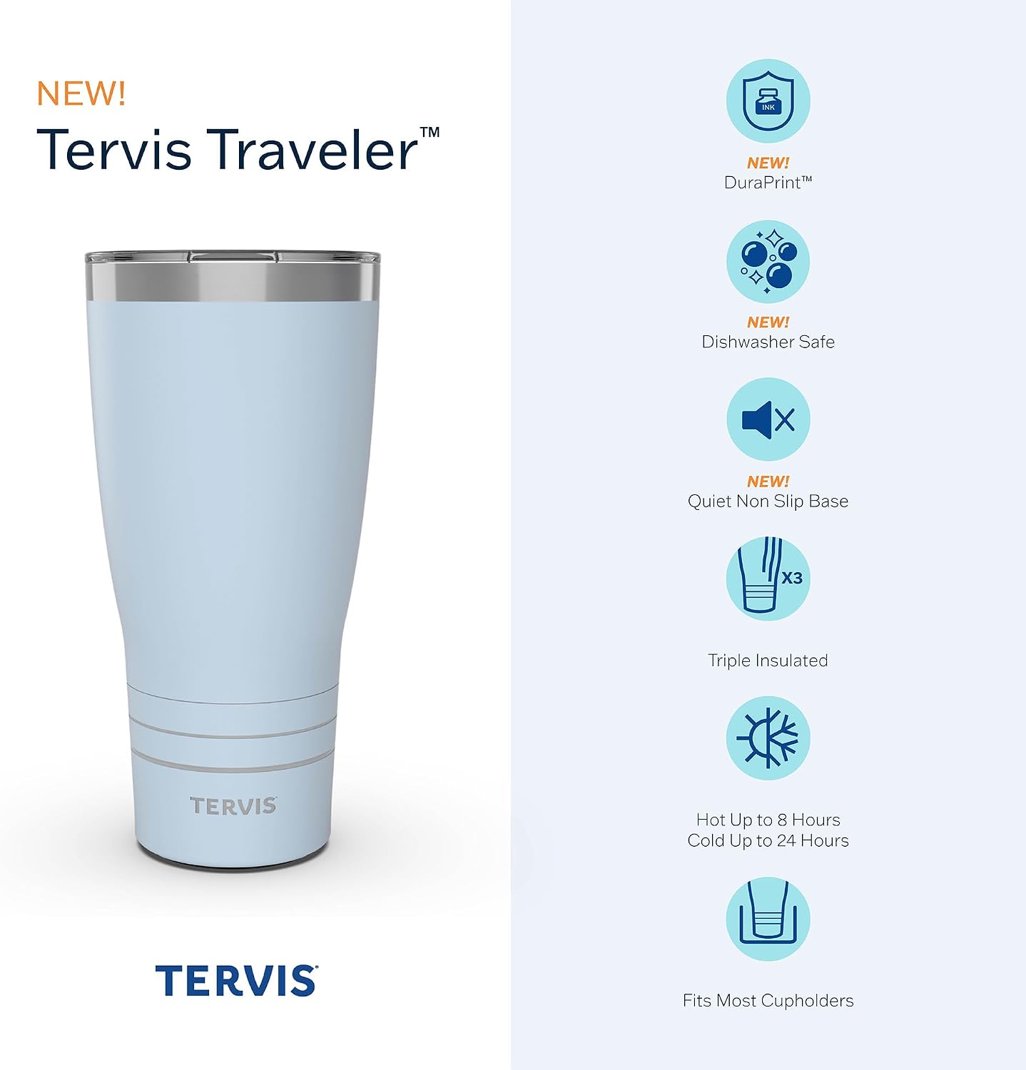 Tervis Sunset in Paradise Made in USA Double Walled Insulated Tumbler Travel Cup Keeps Drinks Cold & Hot, 24oz, Classic