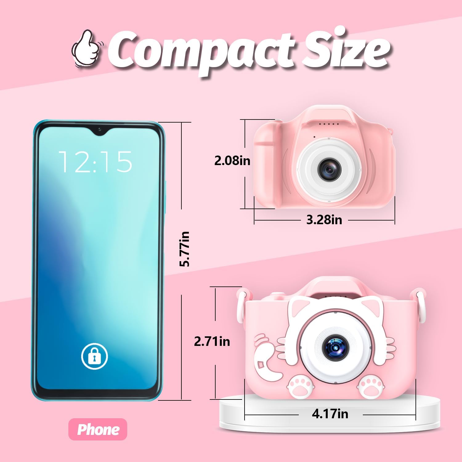 Goopow Kids Camera Toys for 3-8 Year Old Girls Boys,Children Digital Video Camcorder Camera with Cartoon Soft Cover, Best Chritmas Birthday Festival Gift for Kids