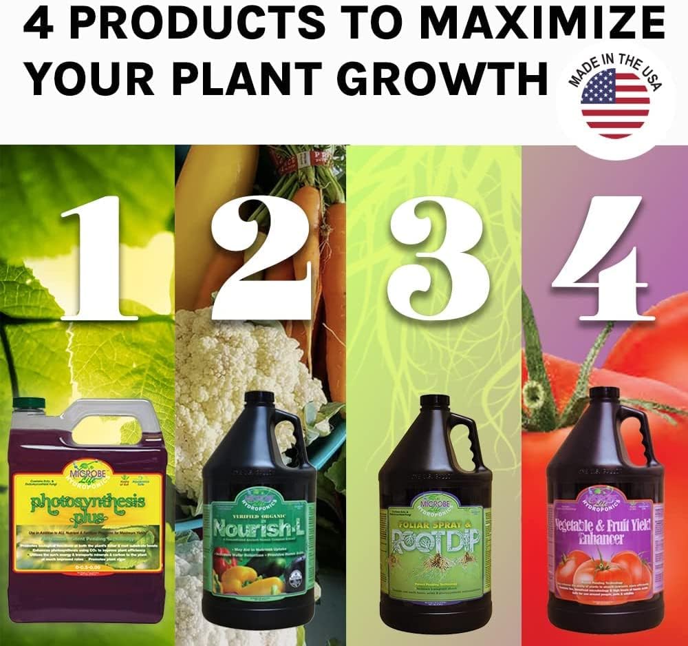 Microbe Life Hydroponics Premium Foliar Spray & Root Dip for Fruits & Vegetables, Use with Any Feeding Systems Including Hydroponics or Soil