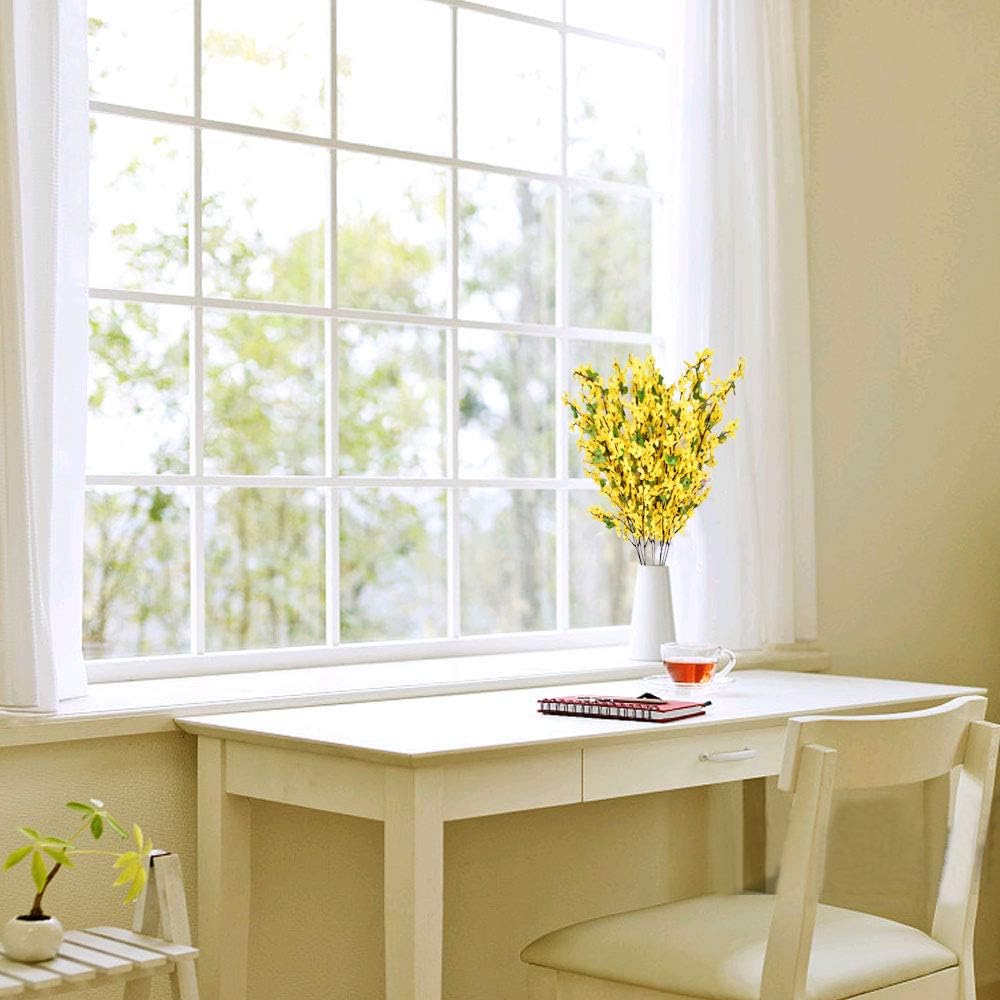 6Pcs Yellow Artificial Flowers 25.5in Long Stem Forsythia Branches