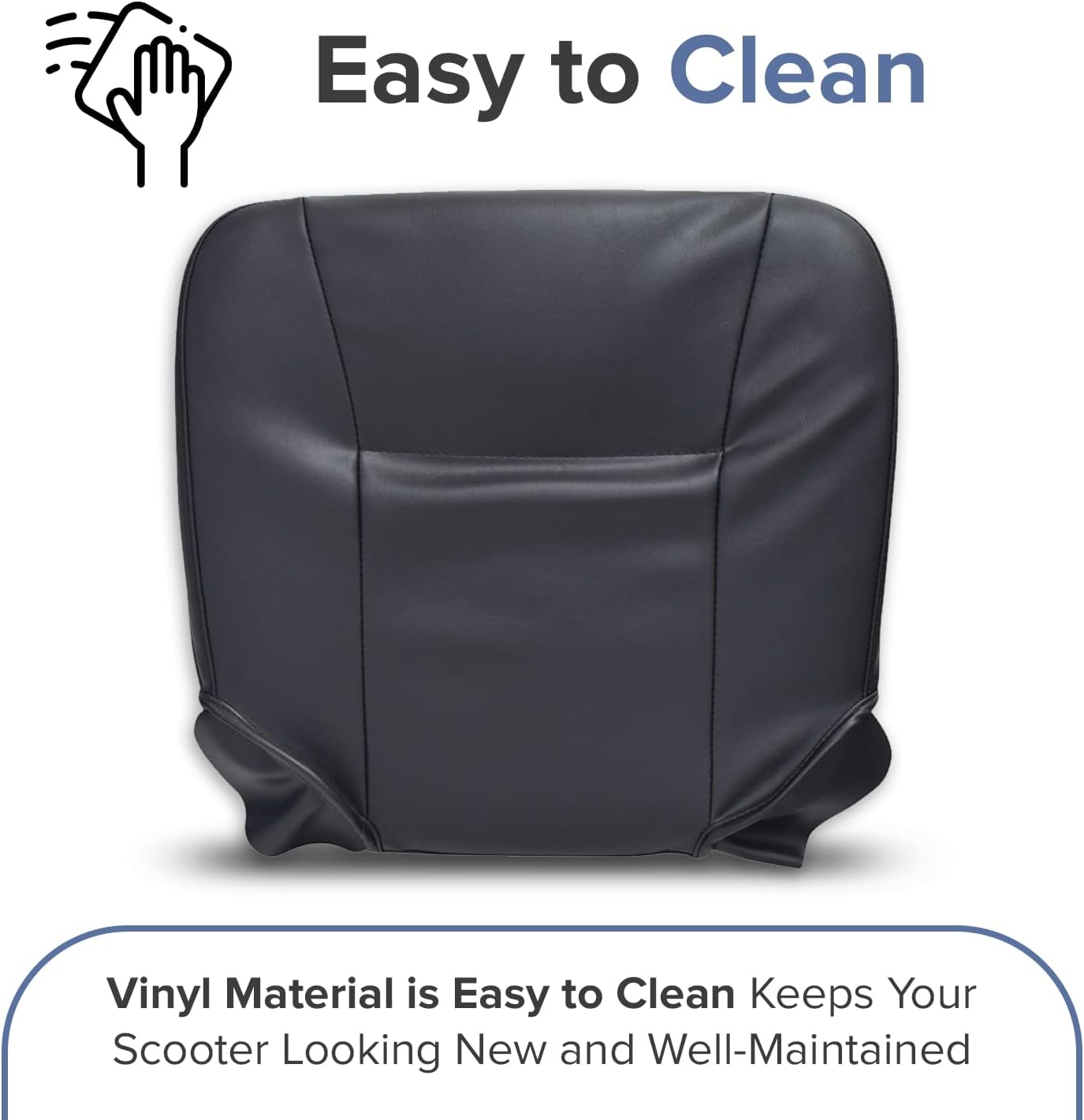 Black Vinyl Seat Base for Go-Go and Pride Revo (SC60/SC63/SC64) Mobility Scooters - Replacement 17-1/2"x16-1/2 Foam Insert with Cover for Standard